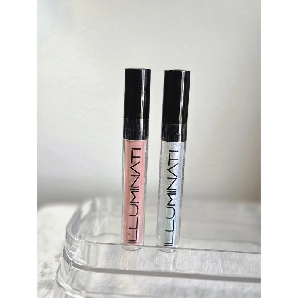 2 Piece Set Illuminati  Lip Gloss  Temptress & Mystery Pink Iridescent NEW